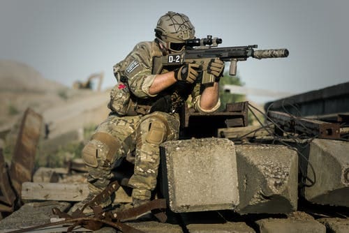 Soldiers in action
